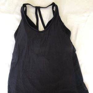 Lululemon sheer top with build in bra